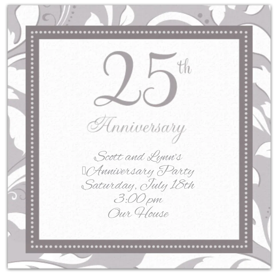 Silver Wedding card image