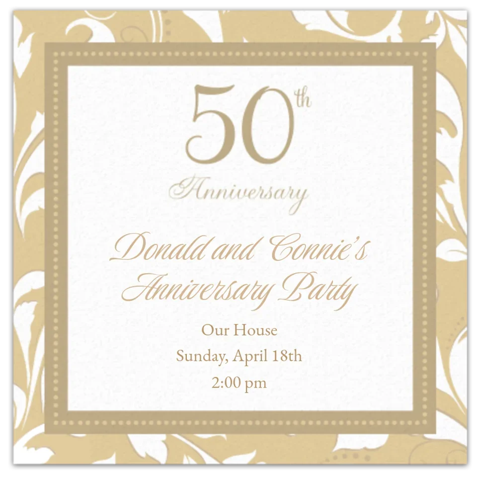 Gold Wedding card image