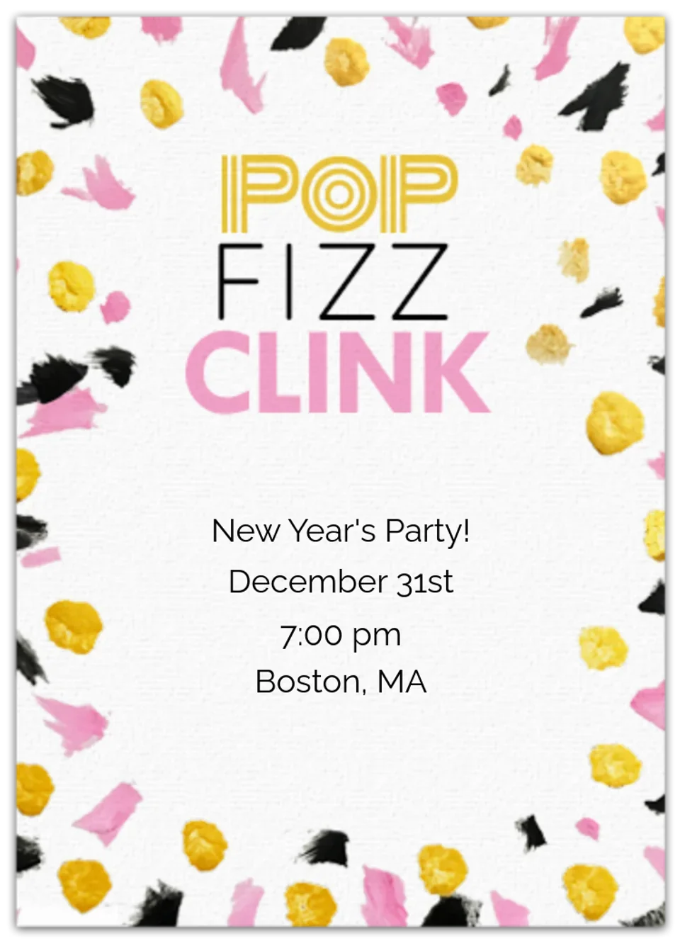 Pop Fizz Clink Confetti card image