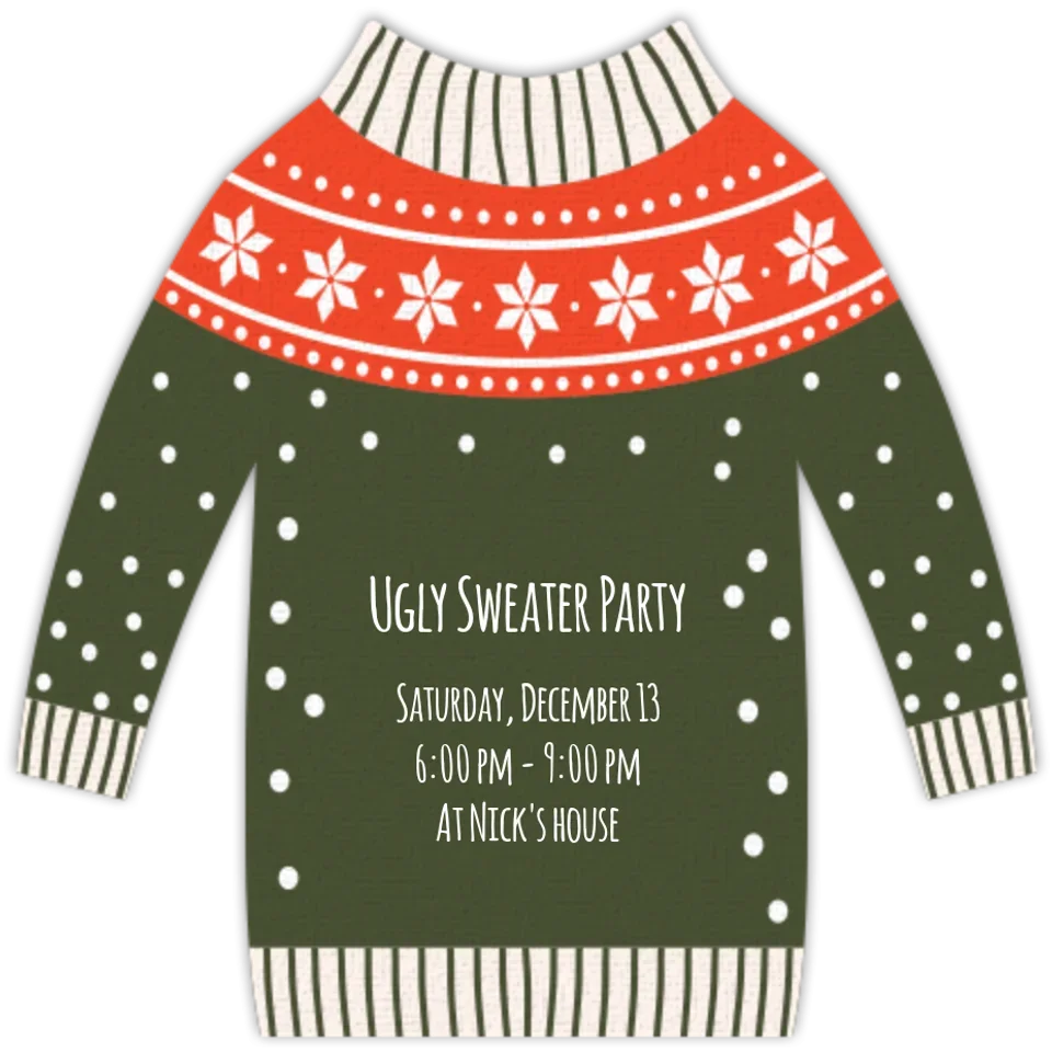 Ugly Sweater Die Cut card image