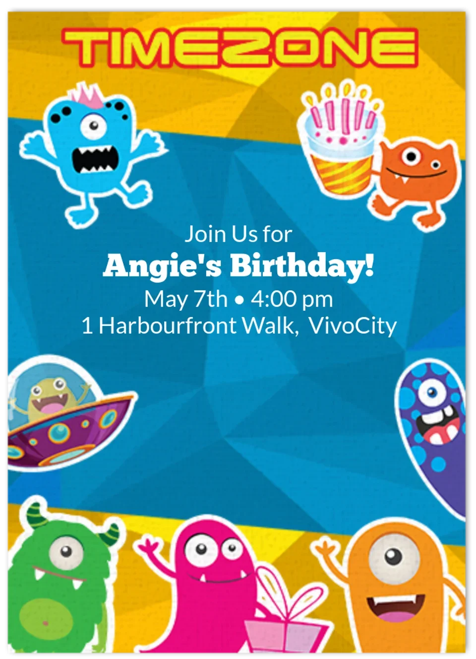 TimeZone Monster Birthday card image