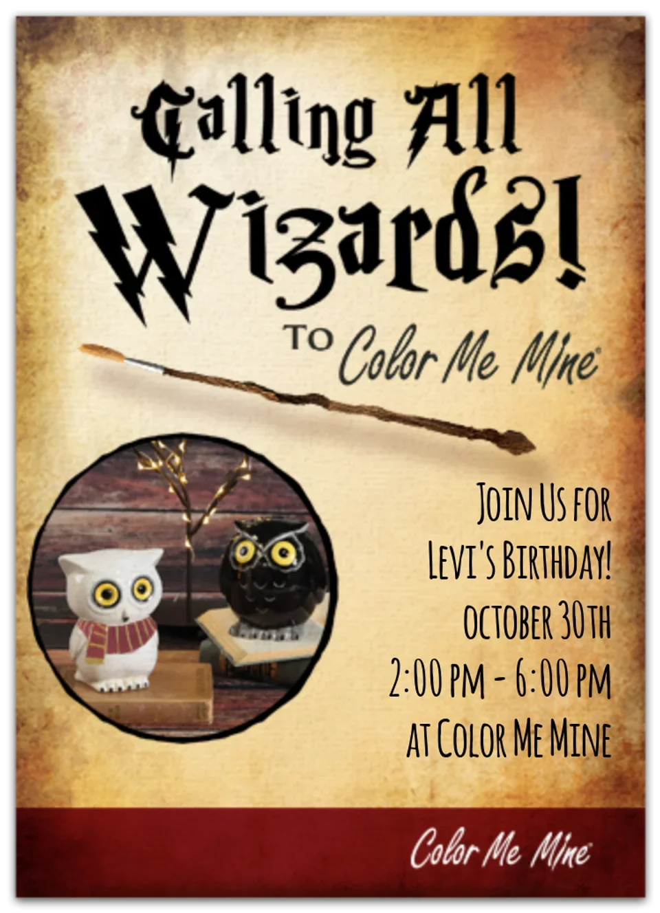 Color Me Mine | Wizard Birthday card image