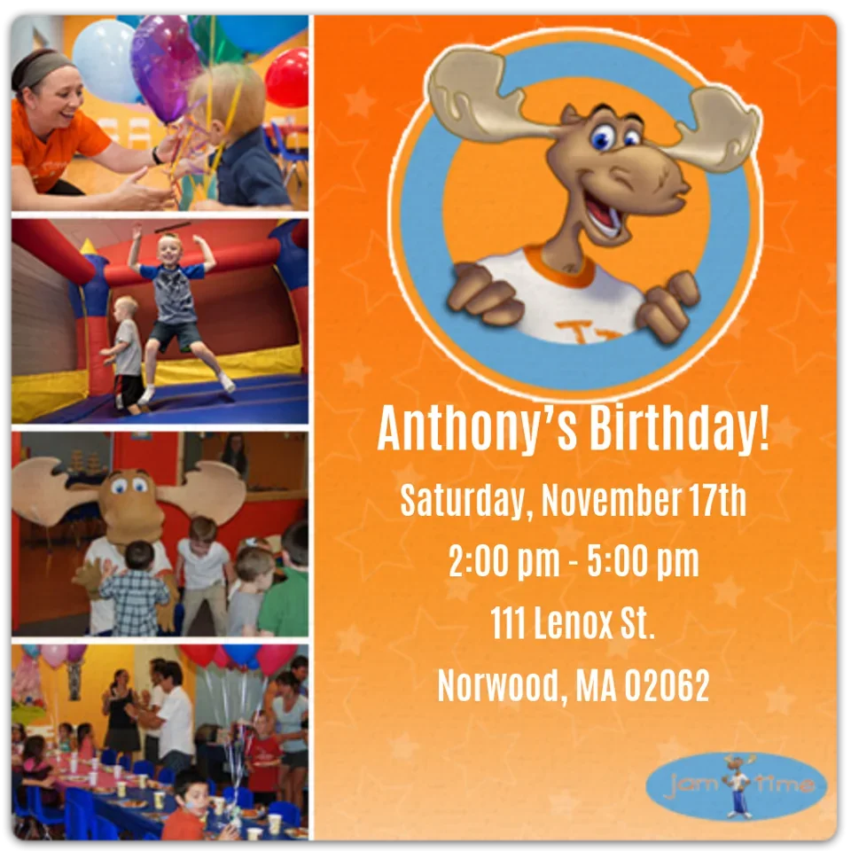 Jam Time Moose Birthday card image