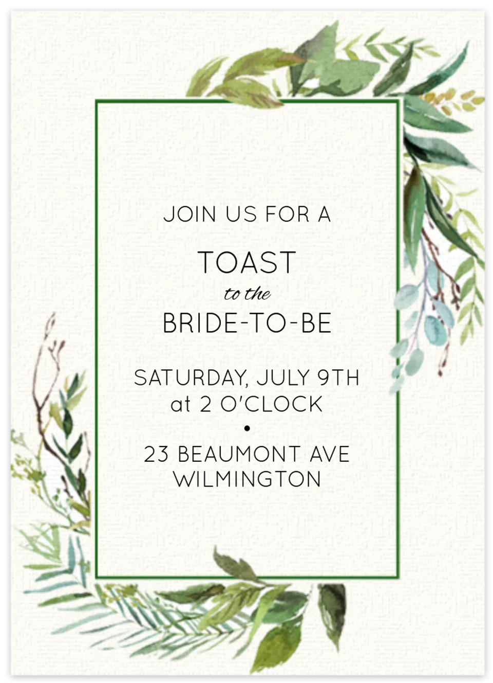 Spring Greenery card image