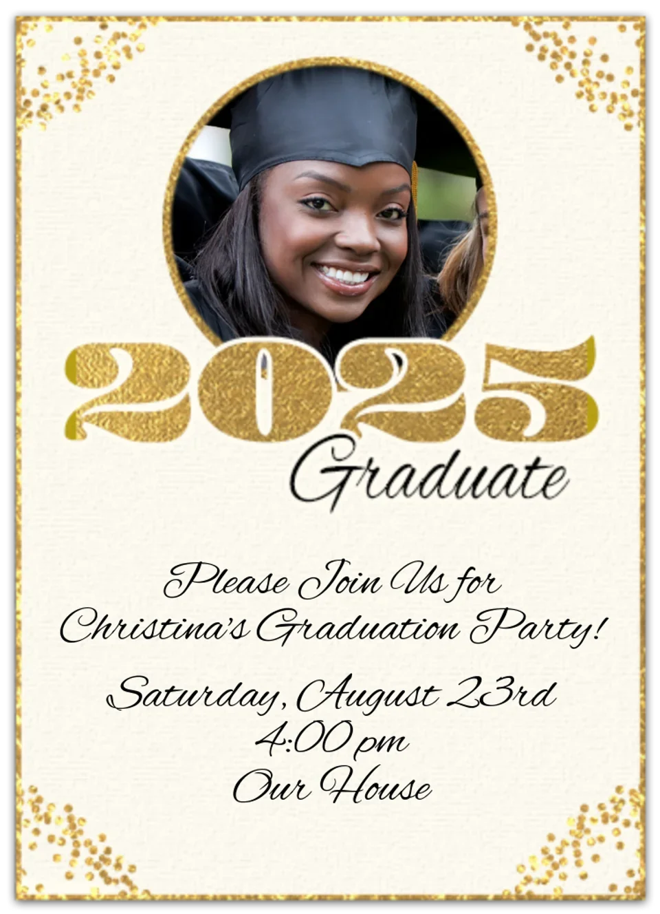 Gold Graduation Photo card image