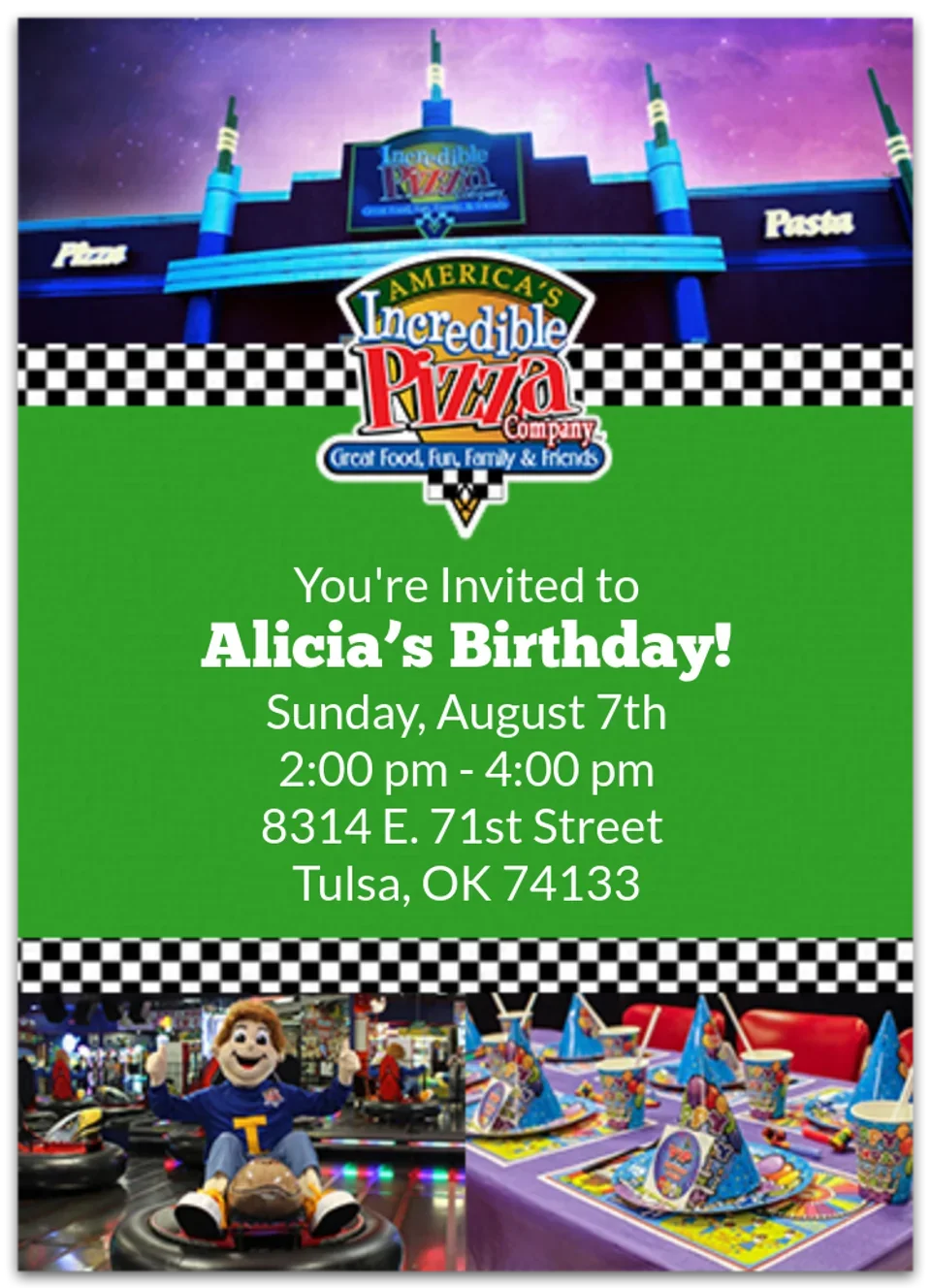 America's Incredible Pizza Co. | Party card image