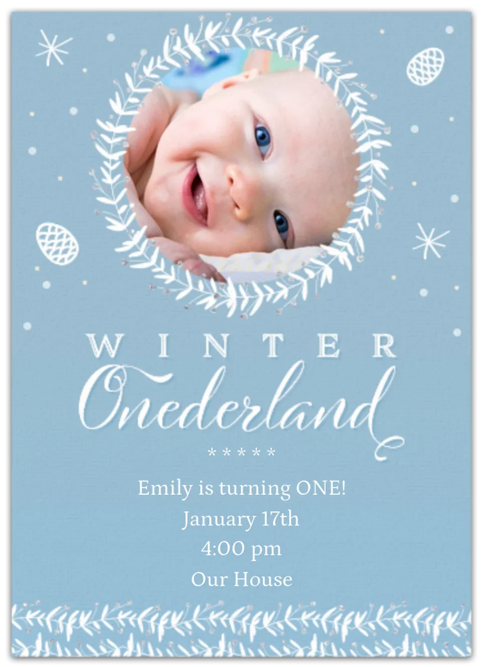 Winter Onederland Photo card image