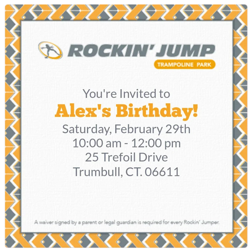 Rockin' Jump | Birthday card image