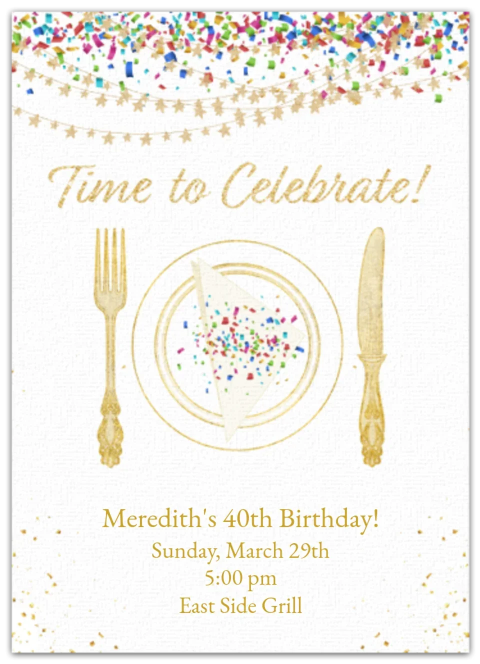 Birthday Dinner card image