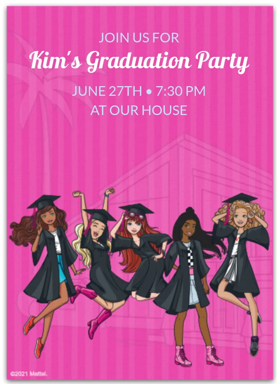 Barbie Graduation card image