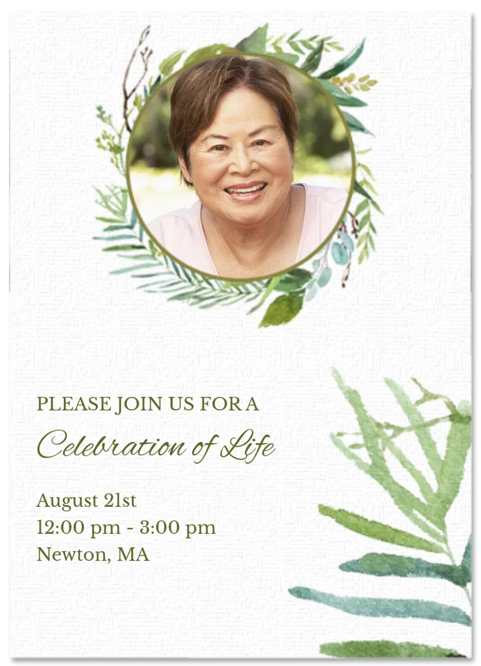 Celebration of Life Photo card image