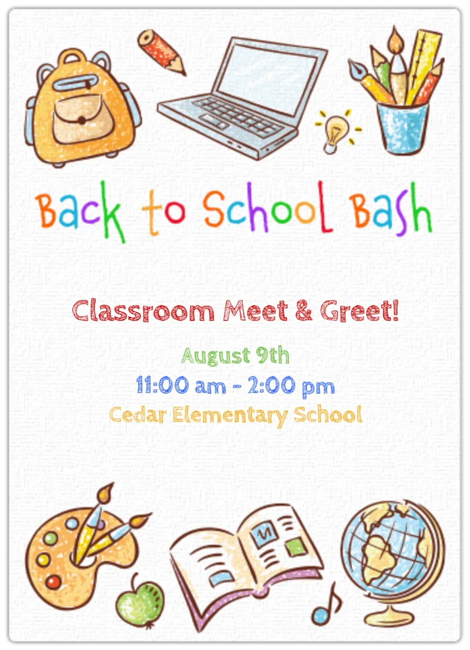 Back To School Bash card image