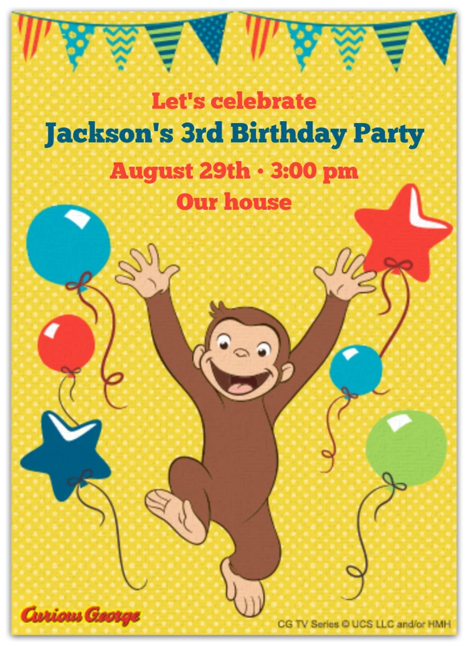 Curious George | Birthday card image