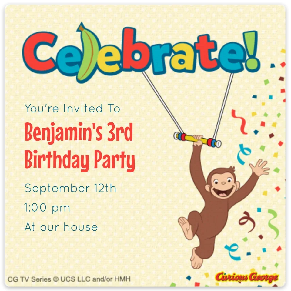 Curious George | Celebrate card image