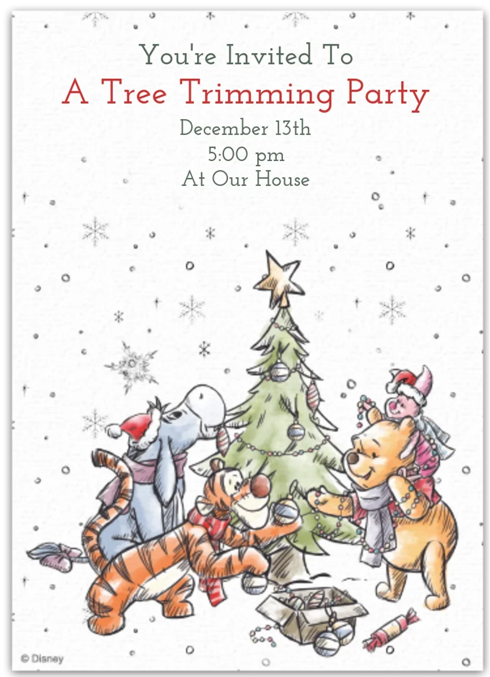 Pooh Classic Christmas card image