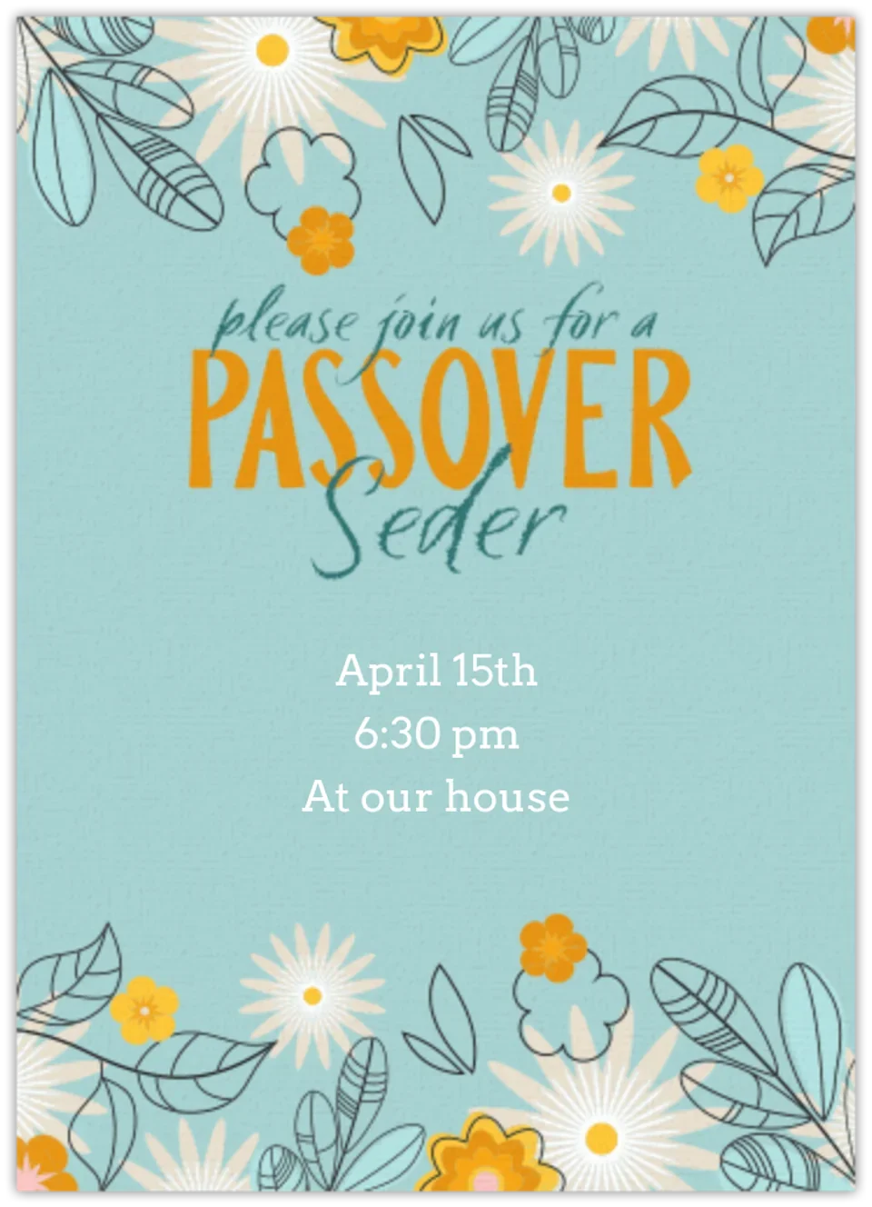 Floral Passover card image