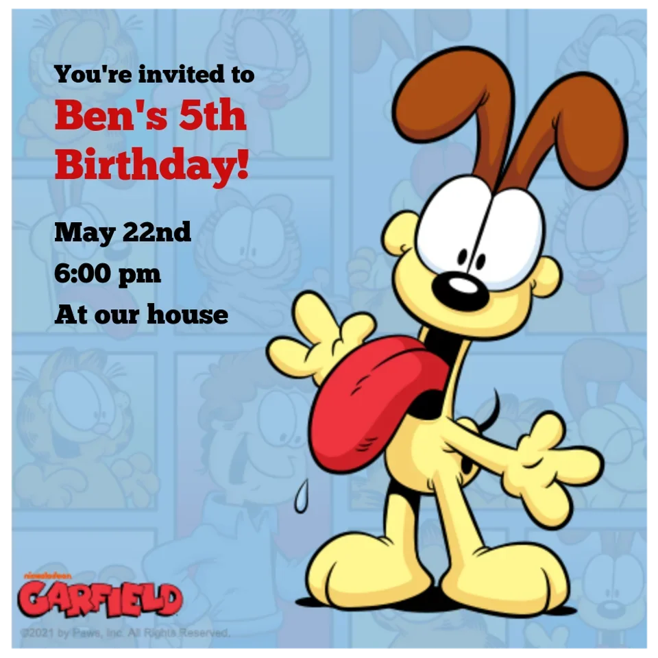 Garfield Odie card image