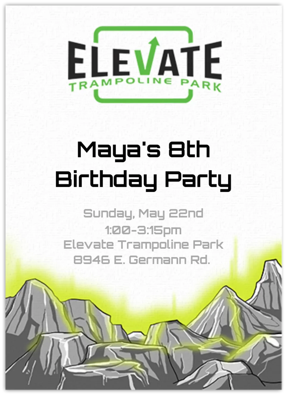 Elevate Trampoline Park | Green card image