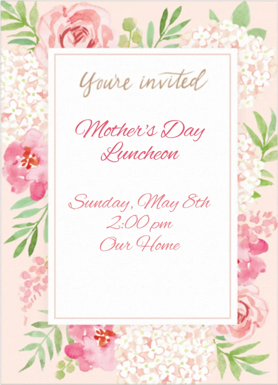 Mother's Day Luncheon card image