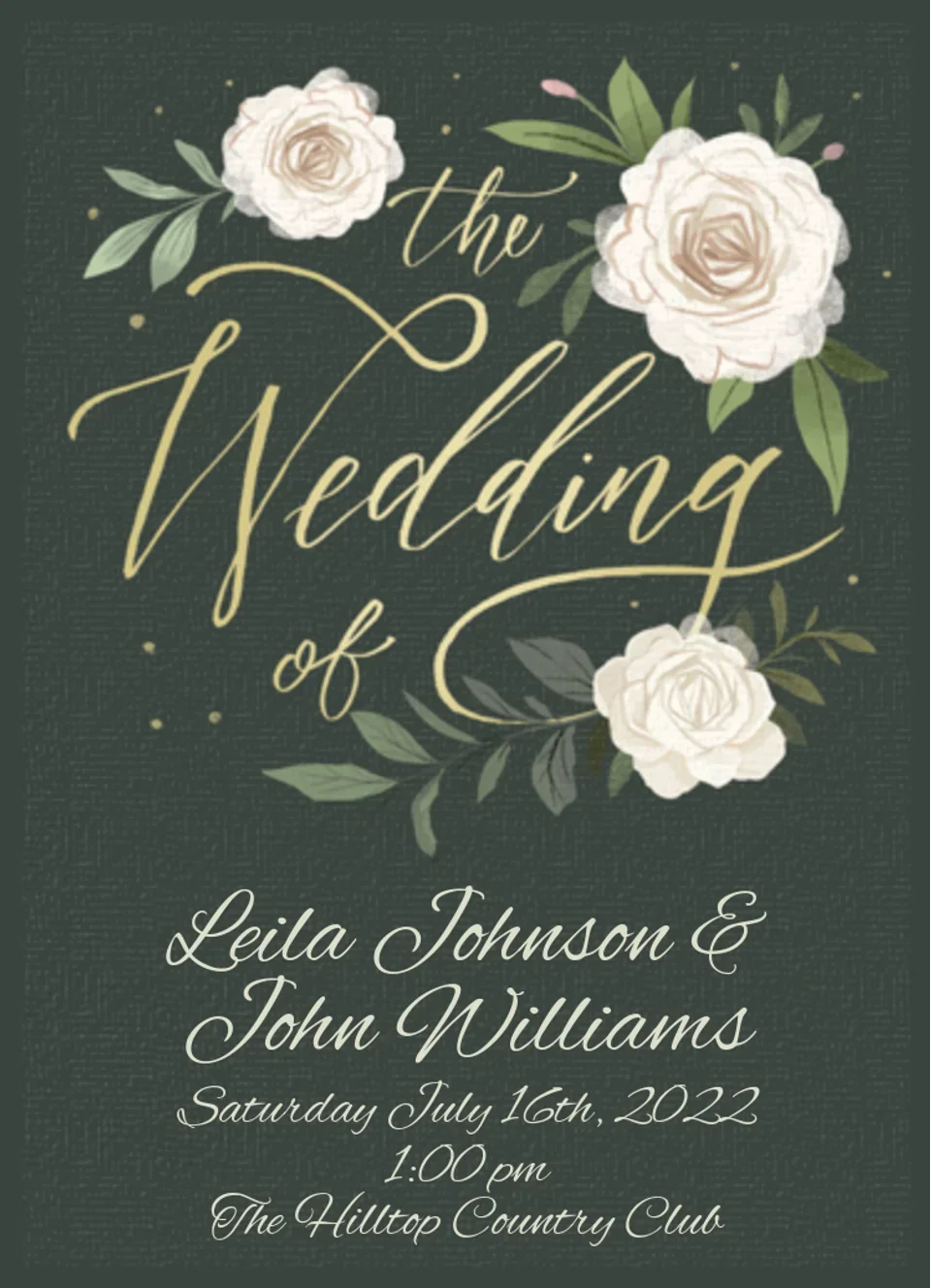 Garden Script Wedding card image