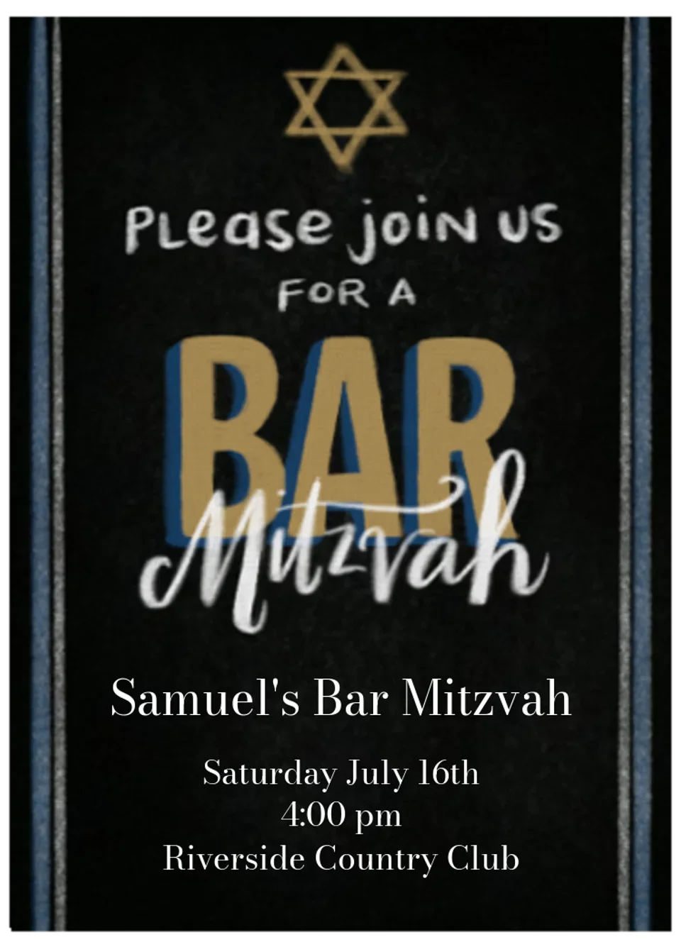 Bar Mitzvah card image