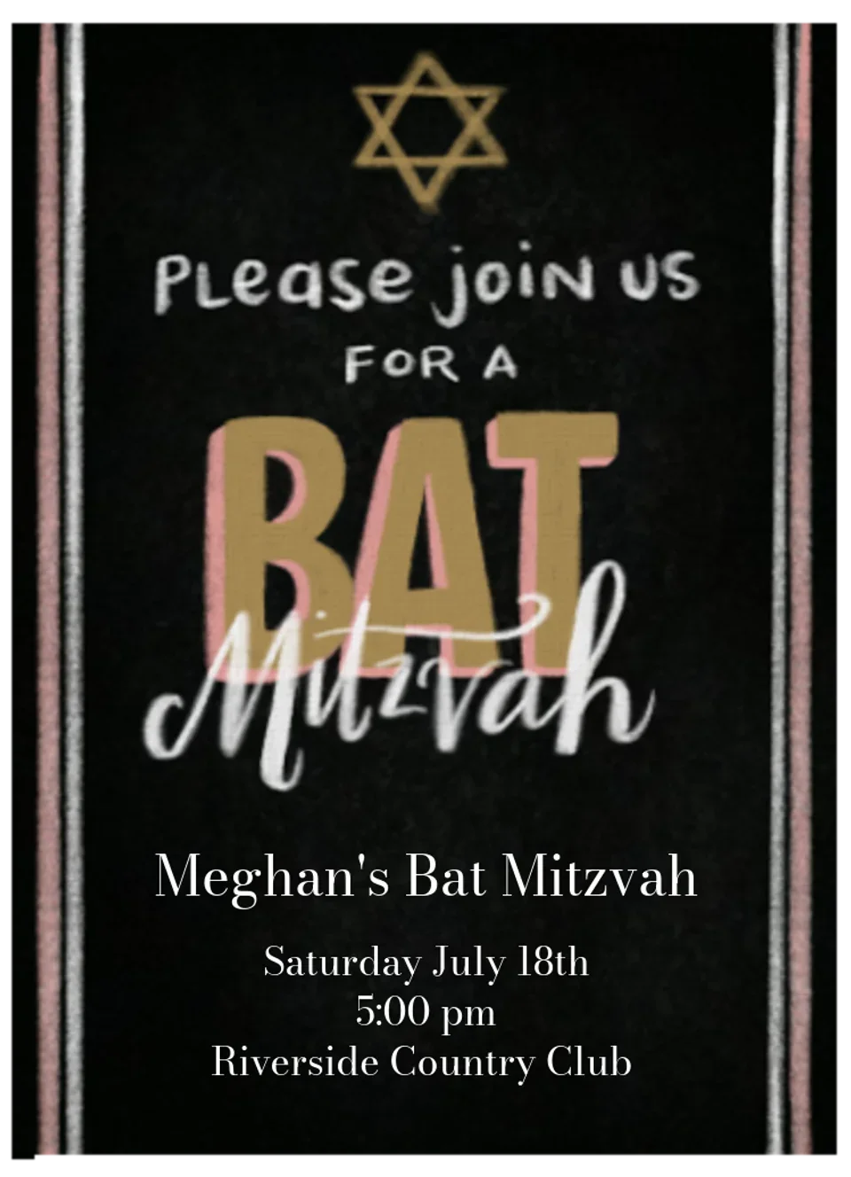 Bat Mitzvah card image