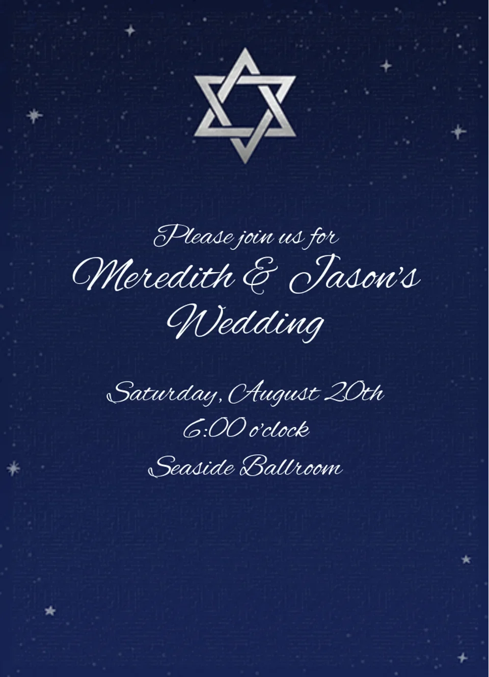 Elegant Star of David card image