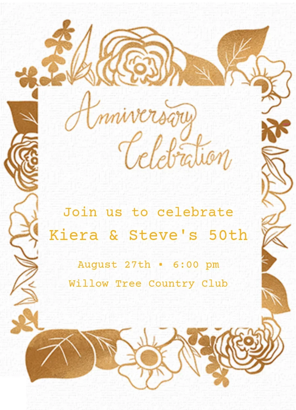 Anniversary Metallic Floral  card image