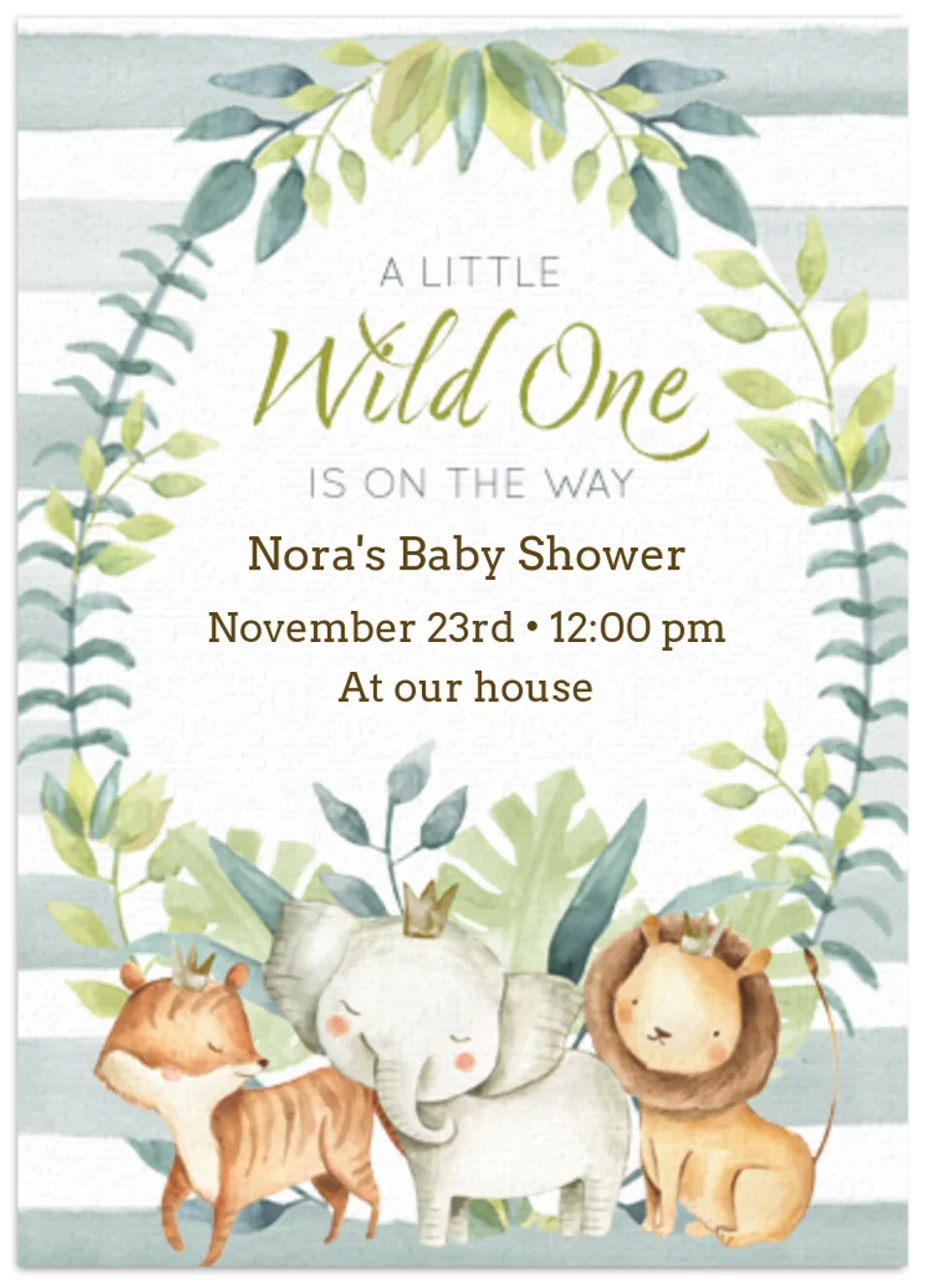 Wild One Baby Shower card image