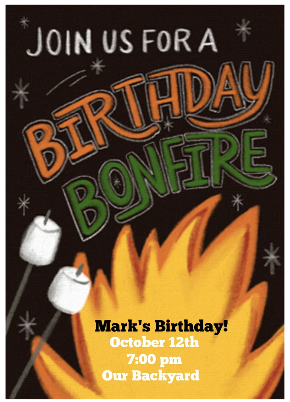Birthday Bonfire card image