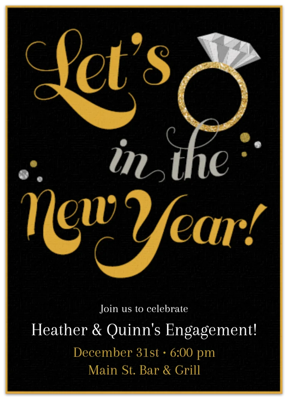 New Year's Engagement card image