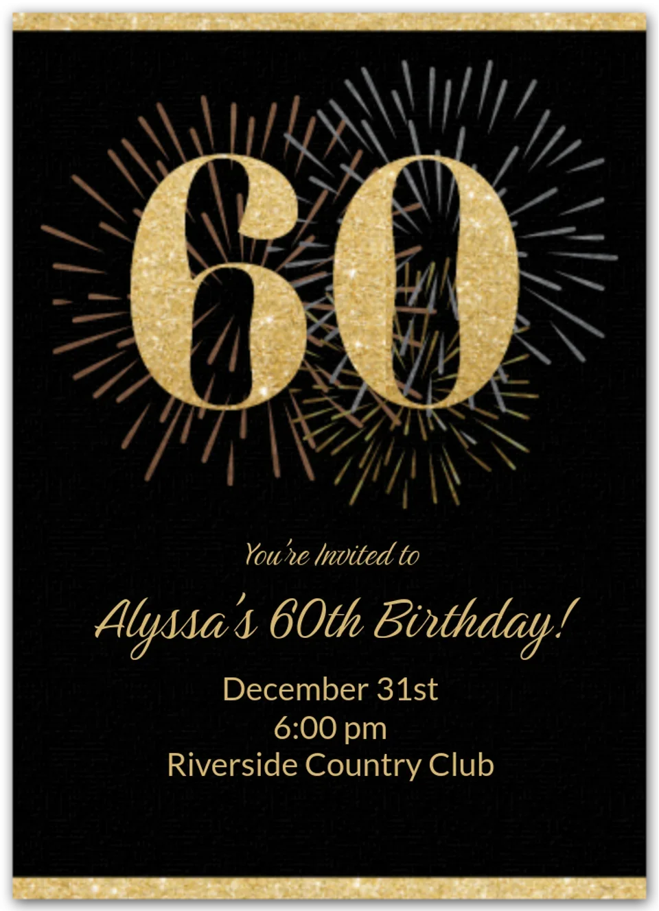 Milestone Fireworks Birthday 60 card image