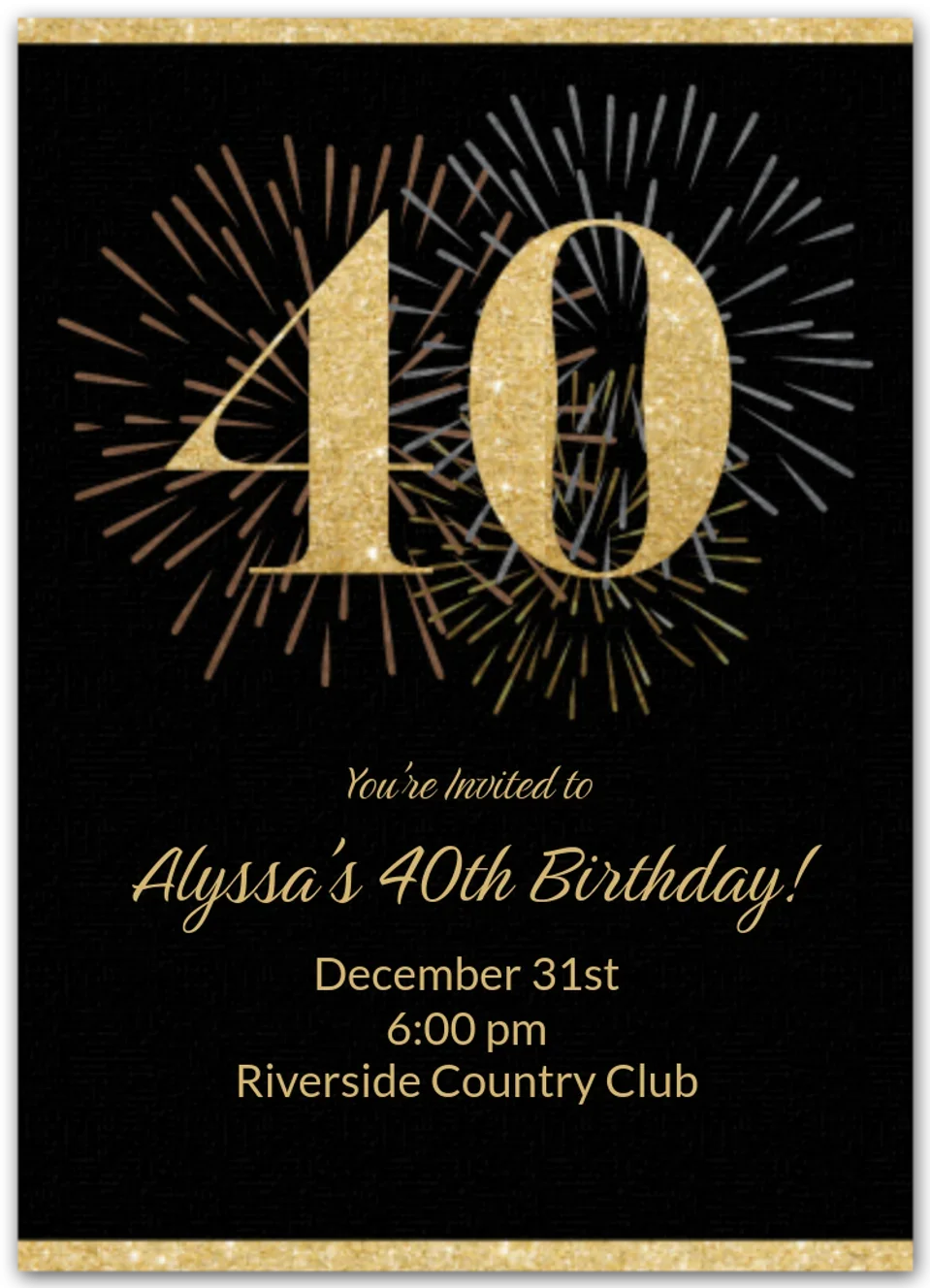 Milestone Fireworks Birthday 40 card image