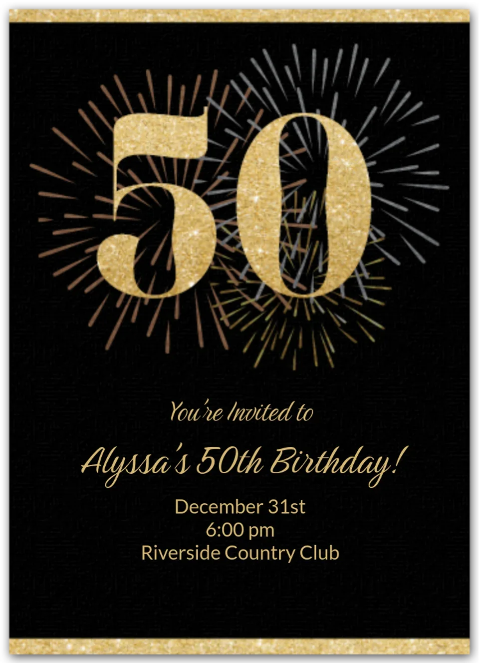 Milestone Fireworks Birthday 50 card image