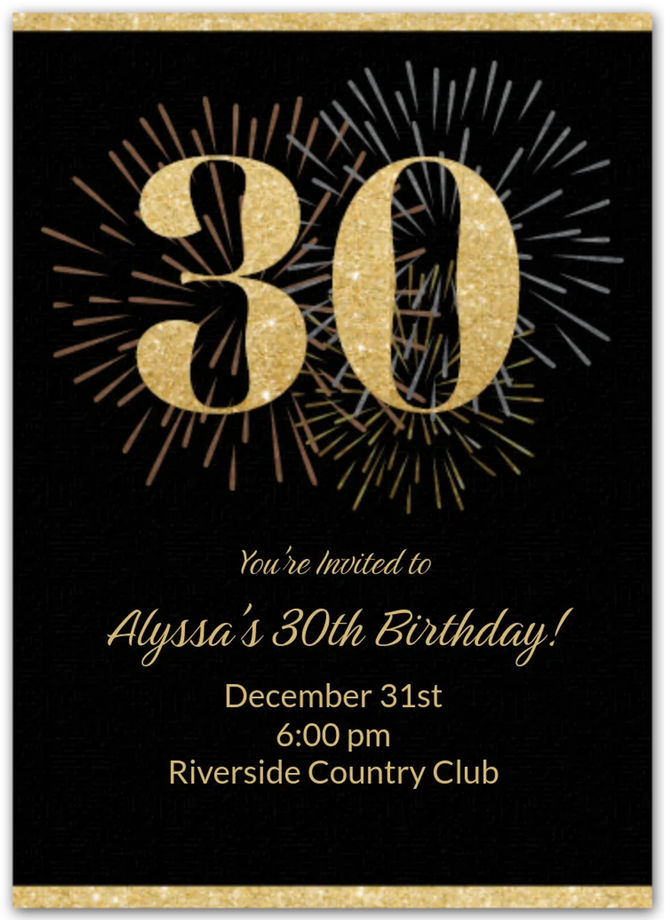 Milestone Fireworks Birthday 30 card image