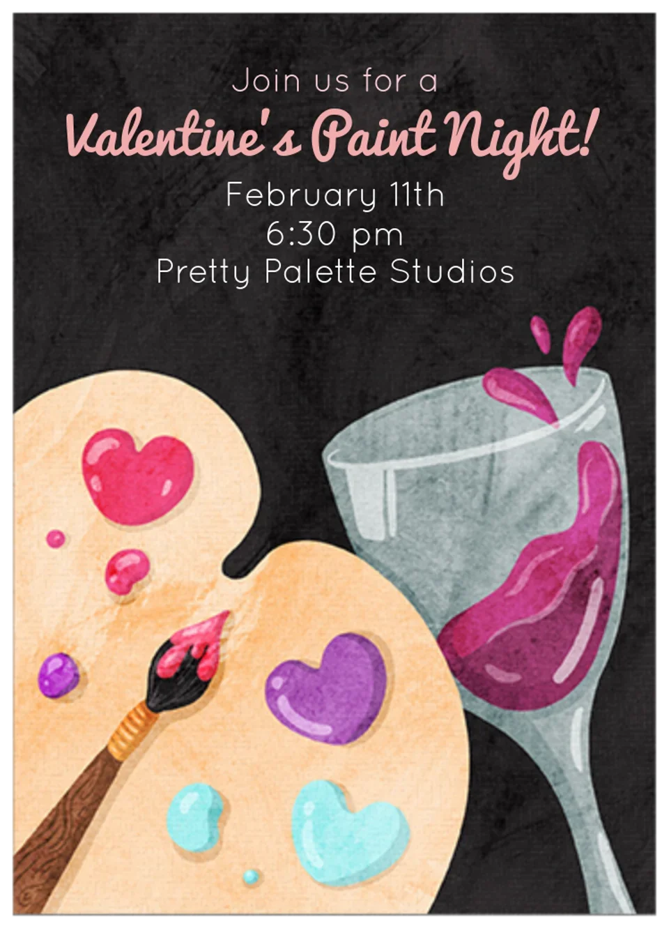 Valentine's Paint Night card image