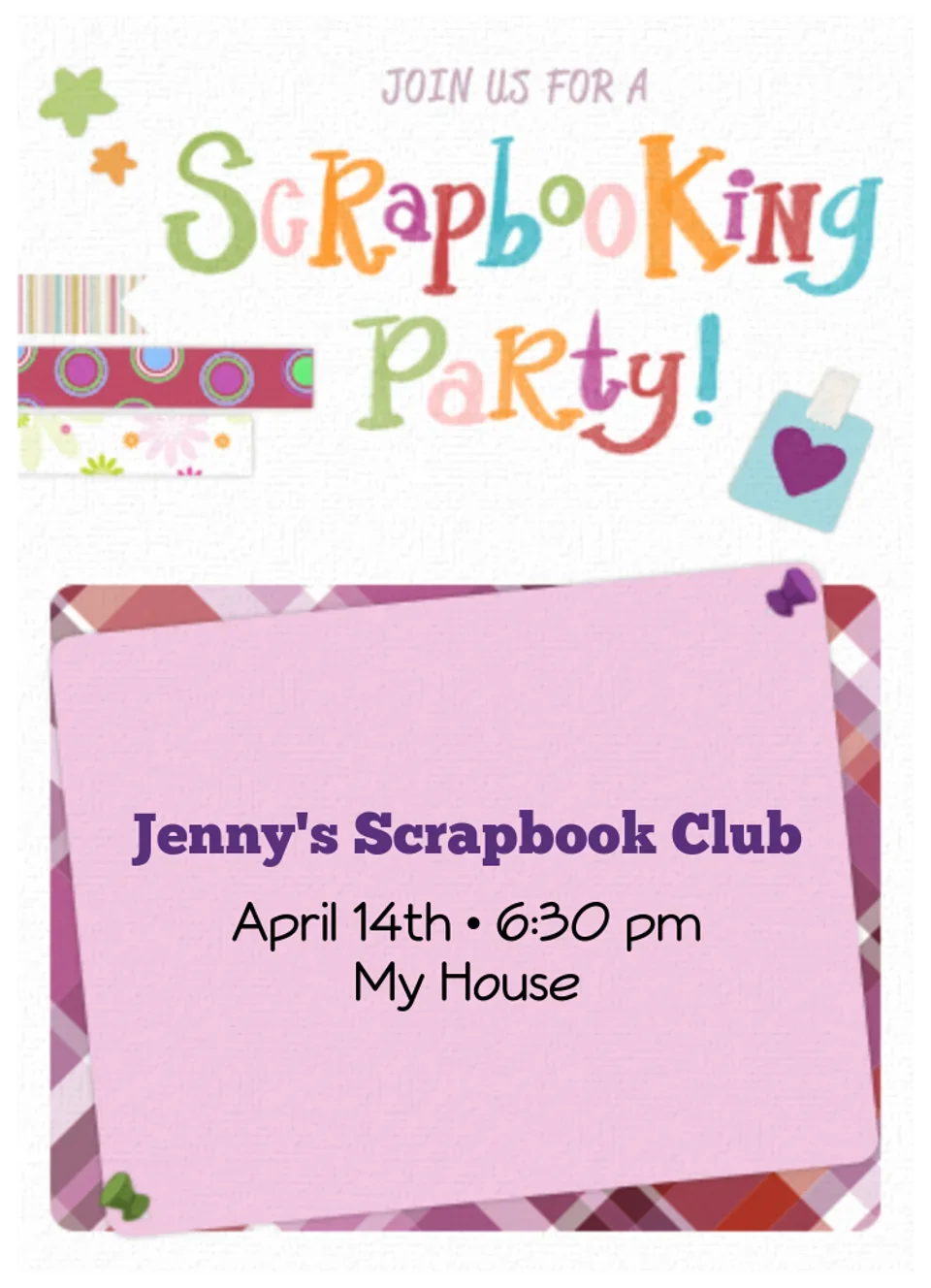 Scrapbook Night card image