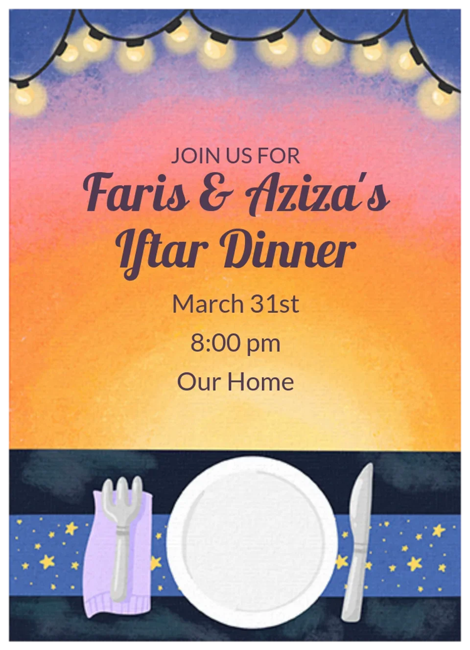 Iftar Sunset card image