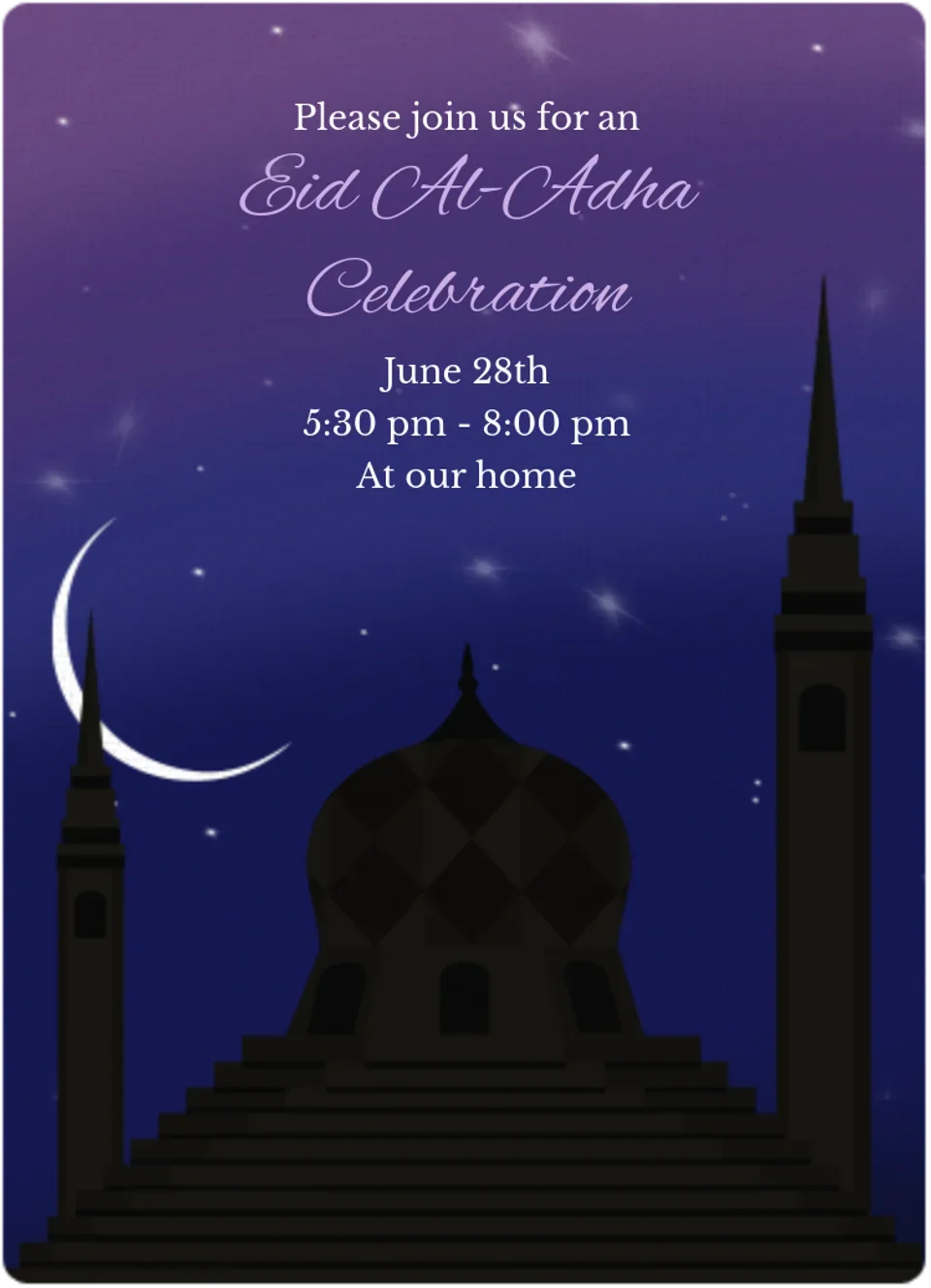 Silhouette Moon & Stars card image