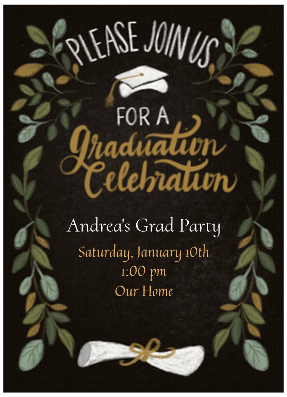 Grad Cap Greenery card image