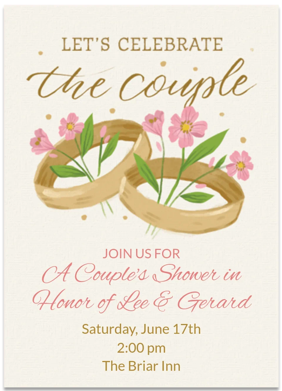 Couple's Shower Rings card image