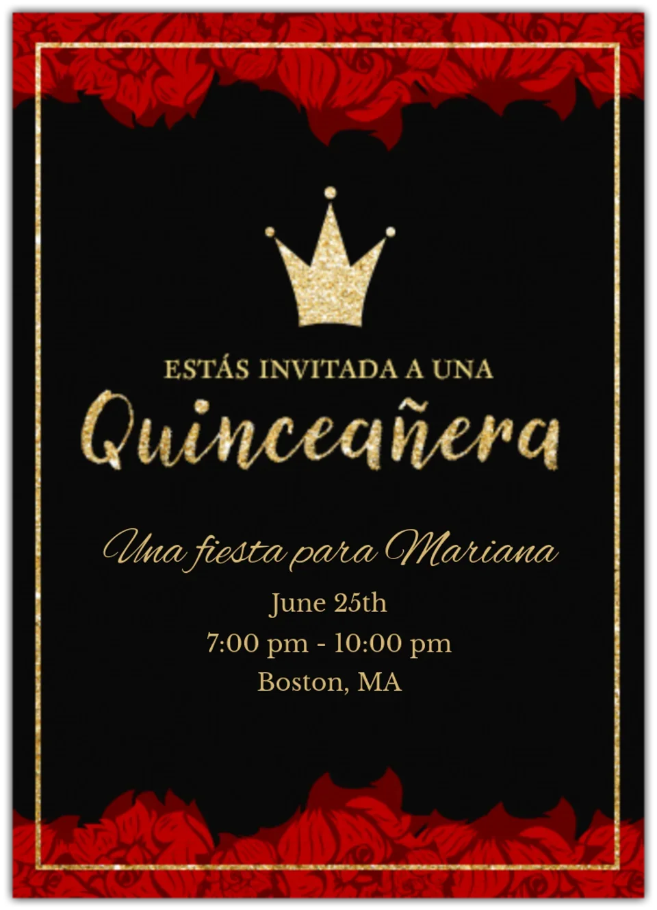 Black Tie Quinceañera card image