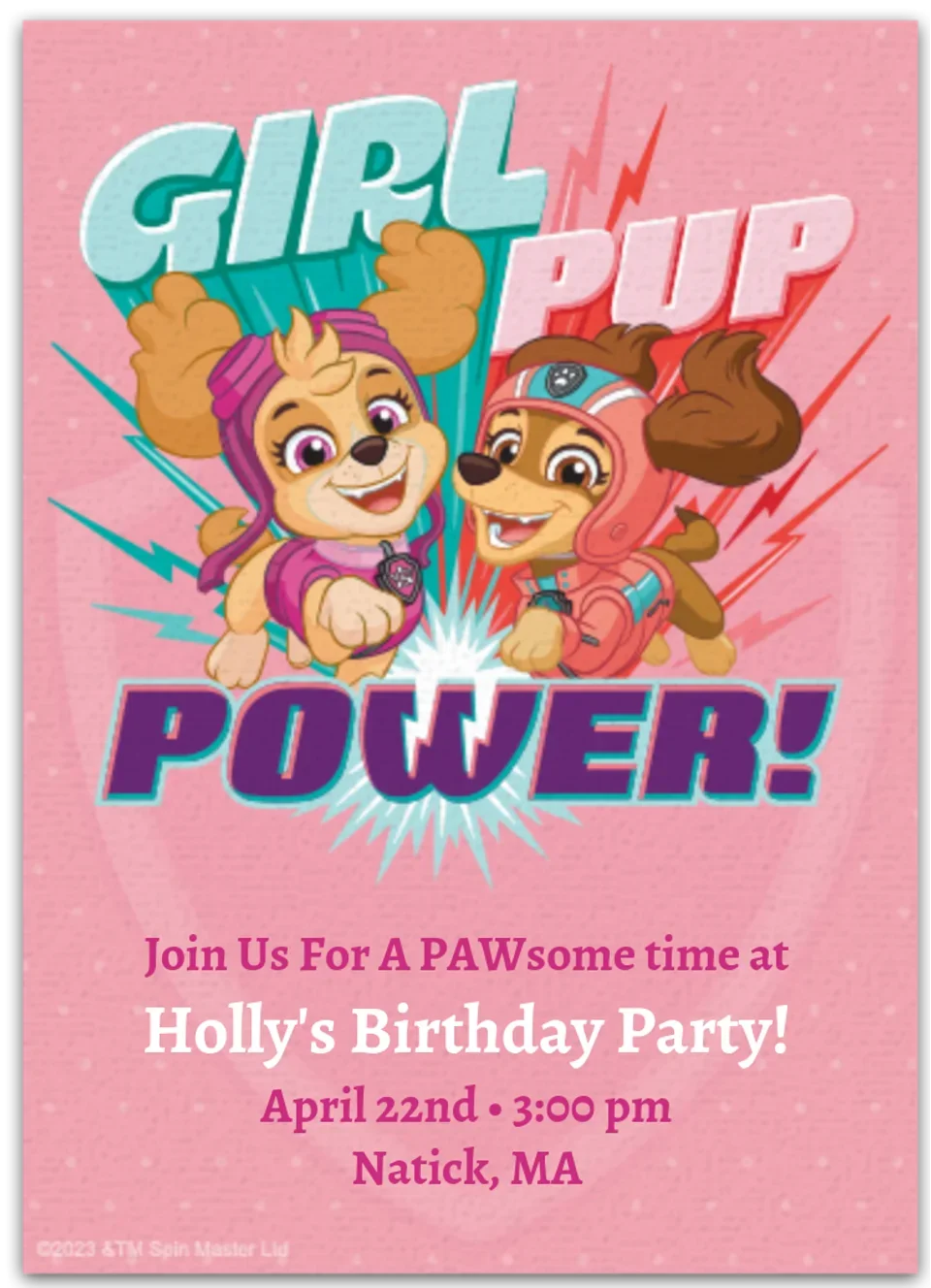 PAW Patrol Girl Pup Power card image