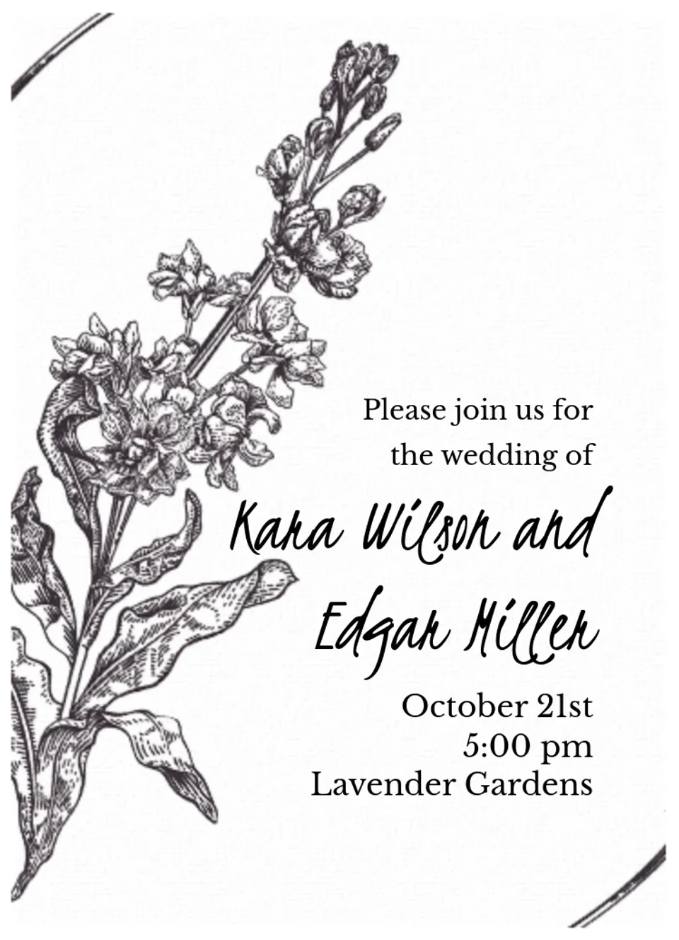 Ink Drawing Floral card image