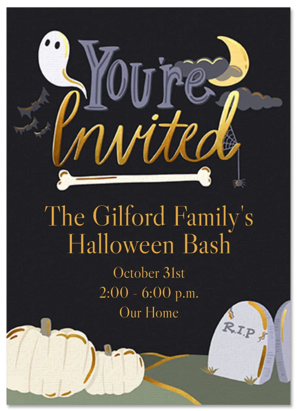 Golden Halloween card image