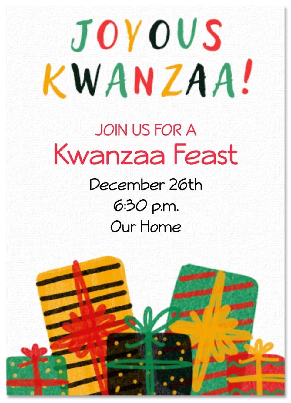 Kwanzaa Gifts card image