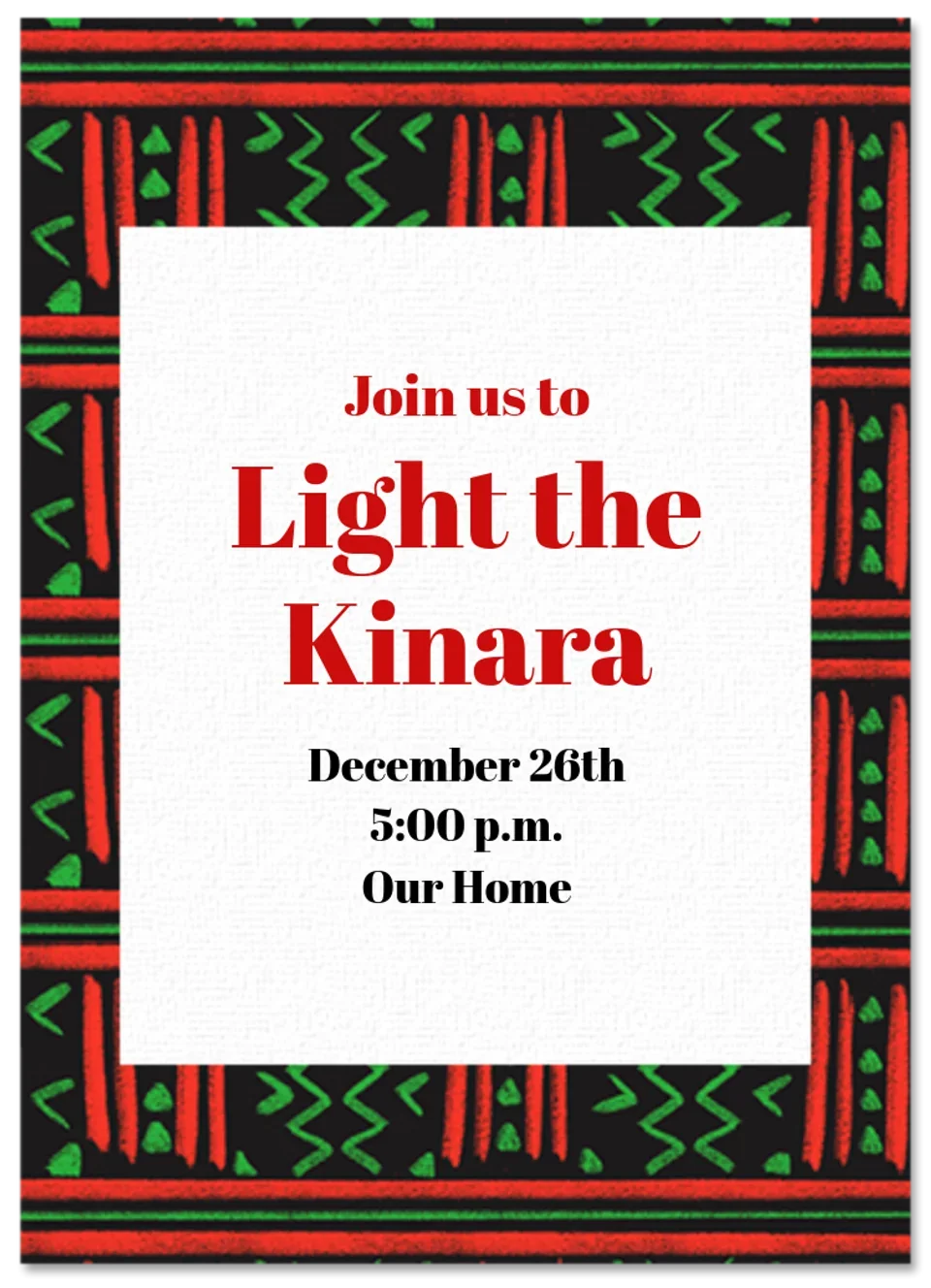 Patterned Kwanzaa card image