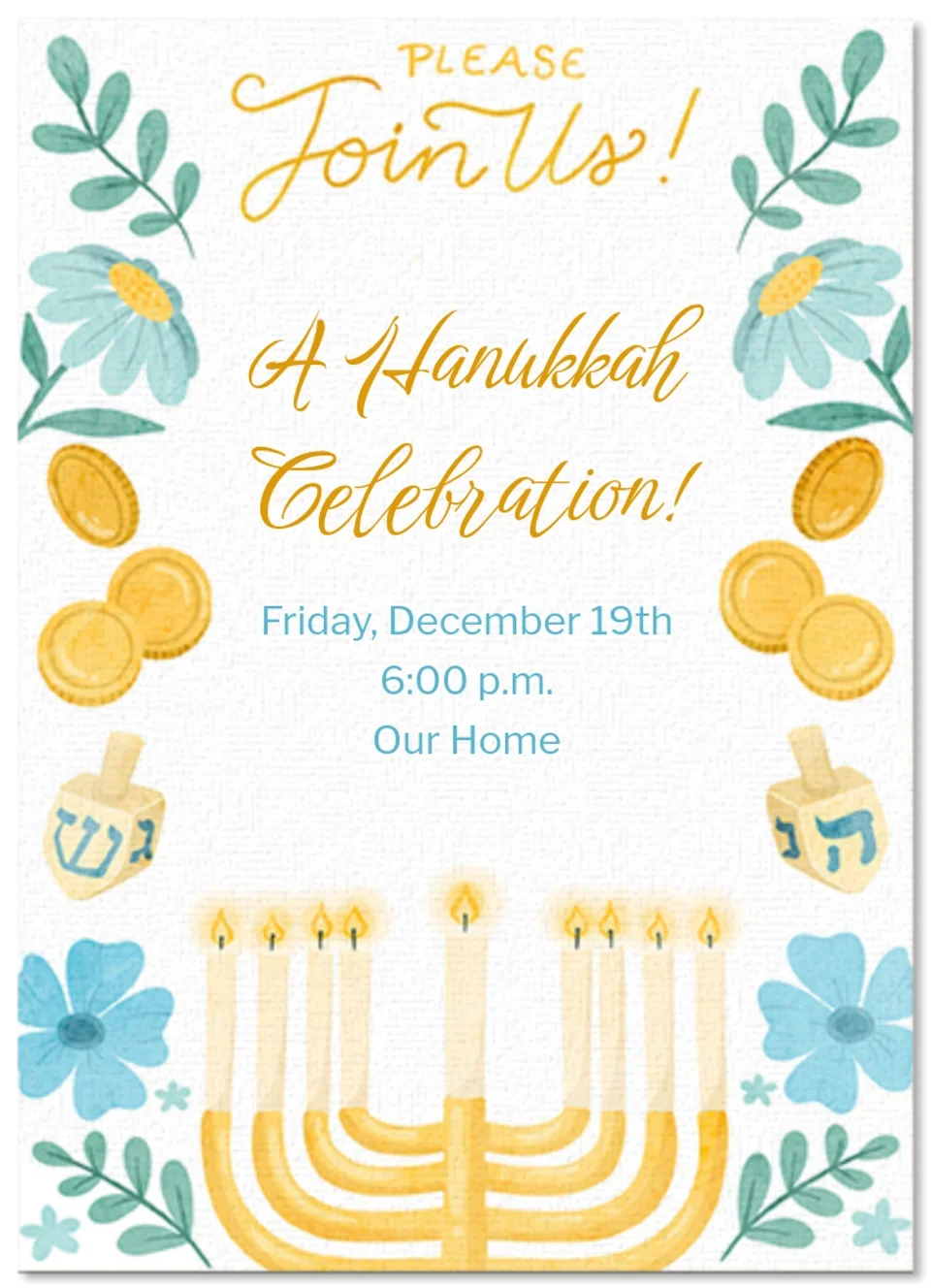 Hanukkah Border card image