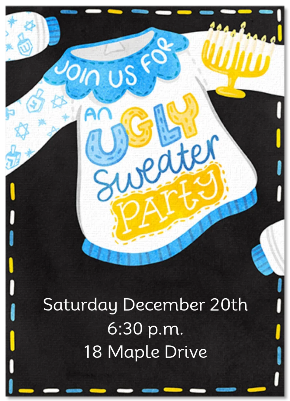 Hanukkah Ugly Sweater card image