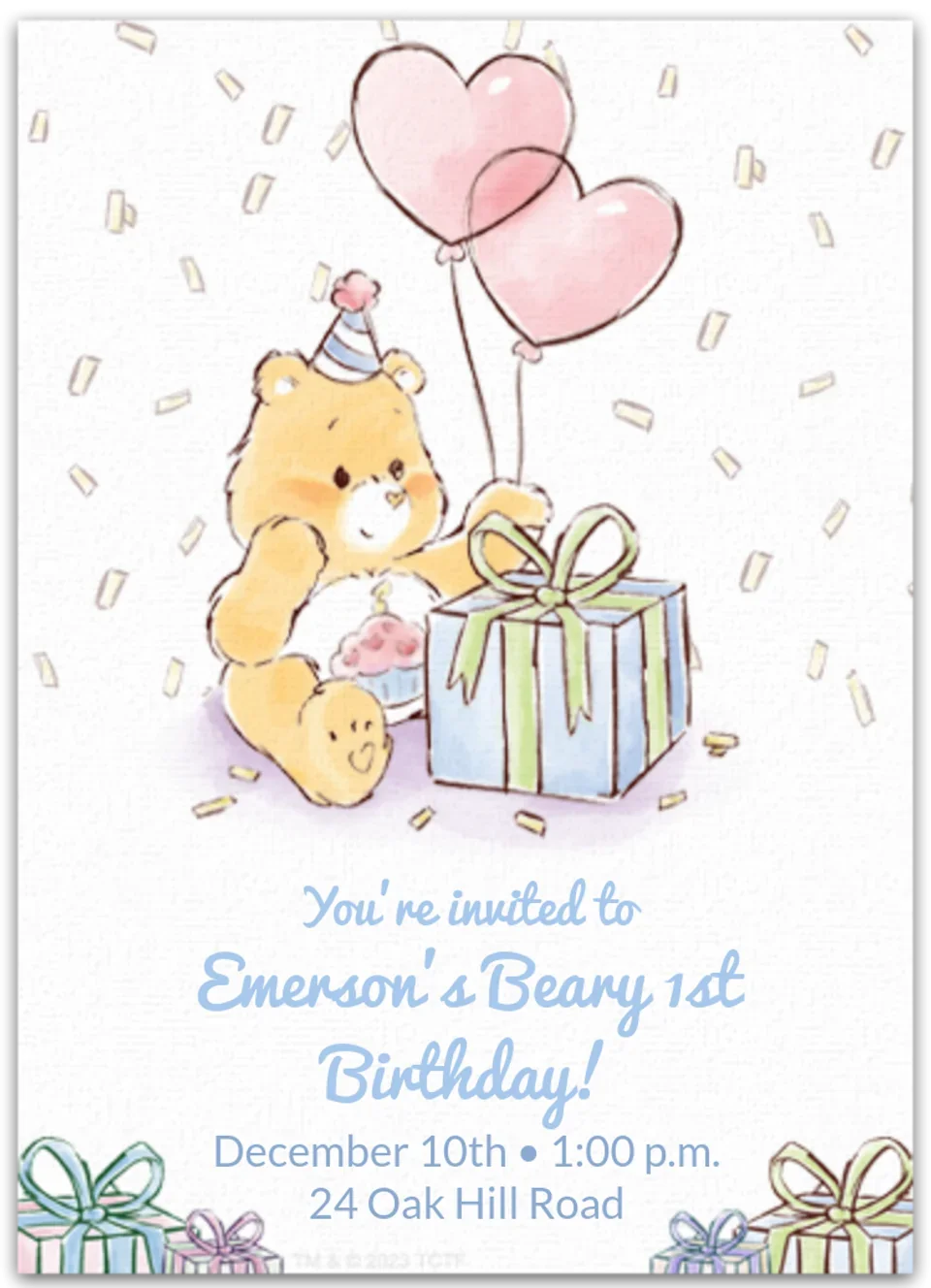 Care Bears | 1st Birthday card image